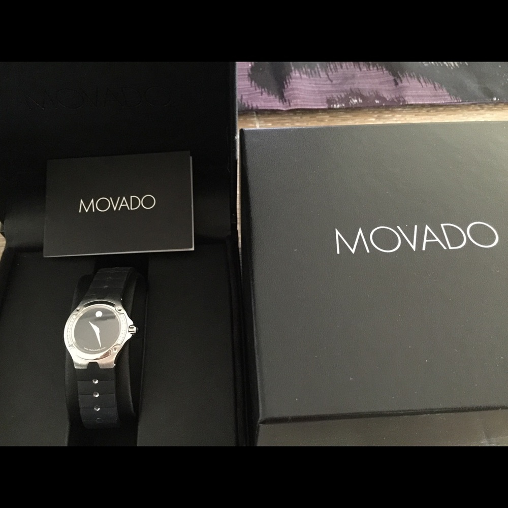 Ladies Movado Swiss made with 18 diamonds watch.